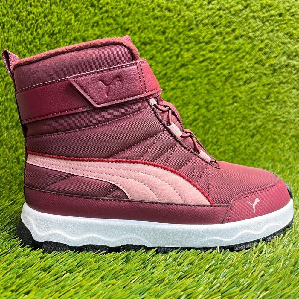 Puma Evolve Boot AC Girls Size 3.5C Burgundy Pink White Outdoor Waterproof Boots